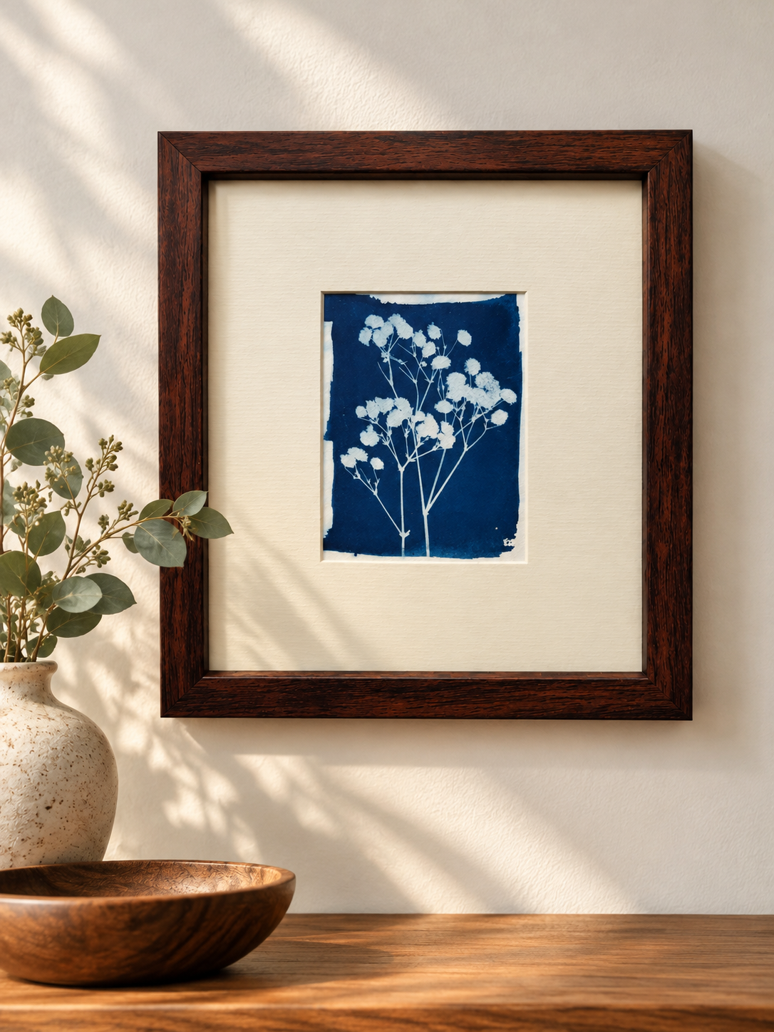 Baby’s Breath – Original Framed Cyanotype Art