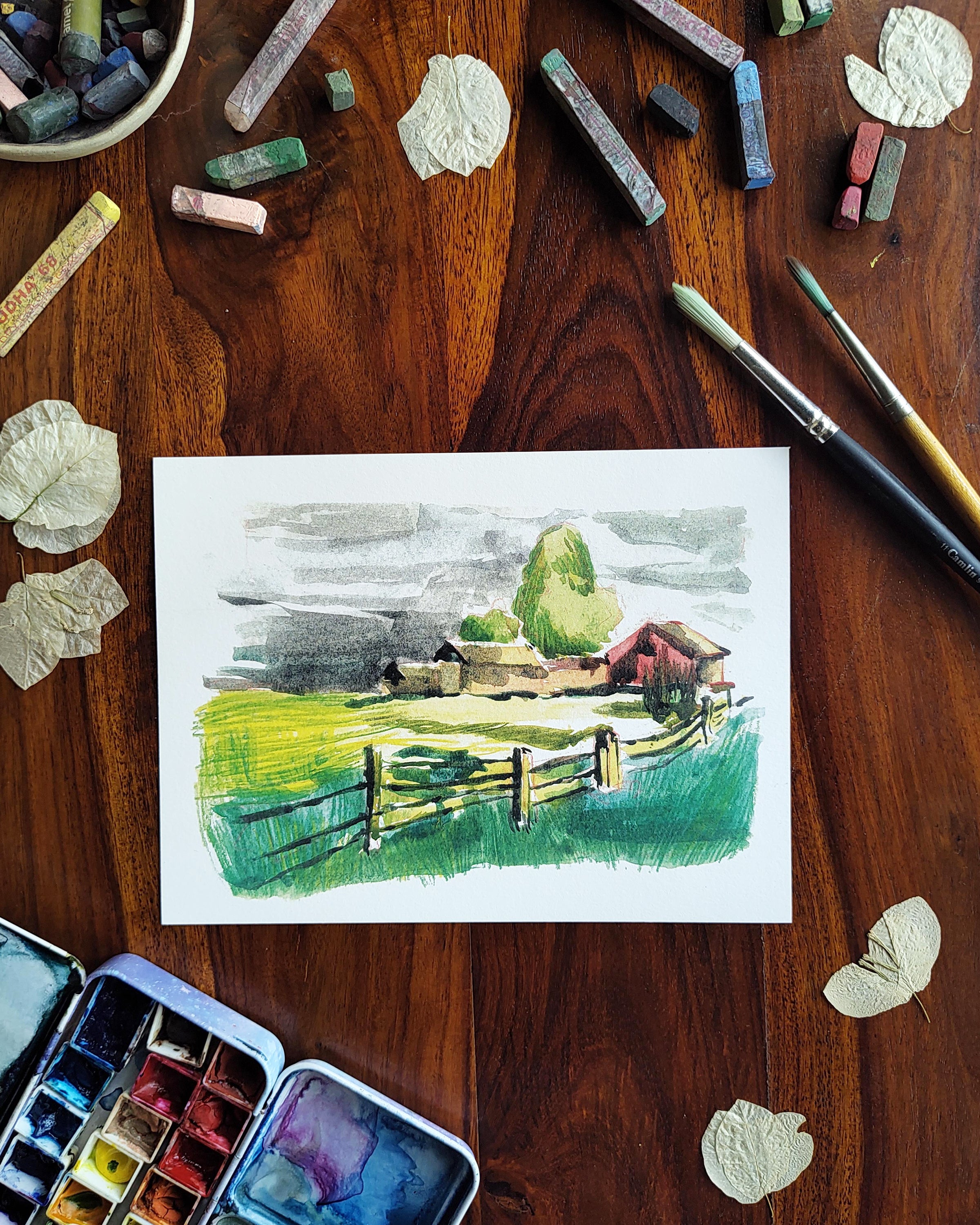 The Farmhouse ( 6" x 8" )