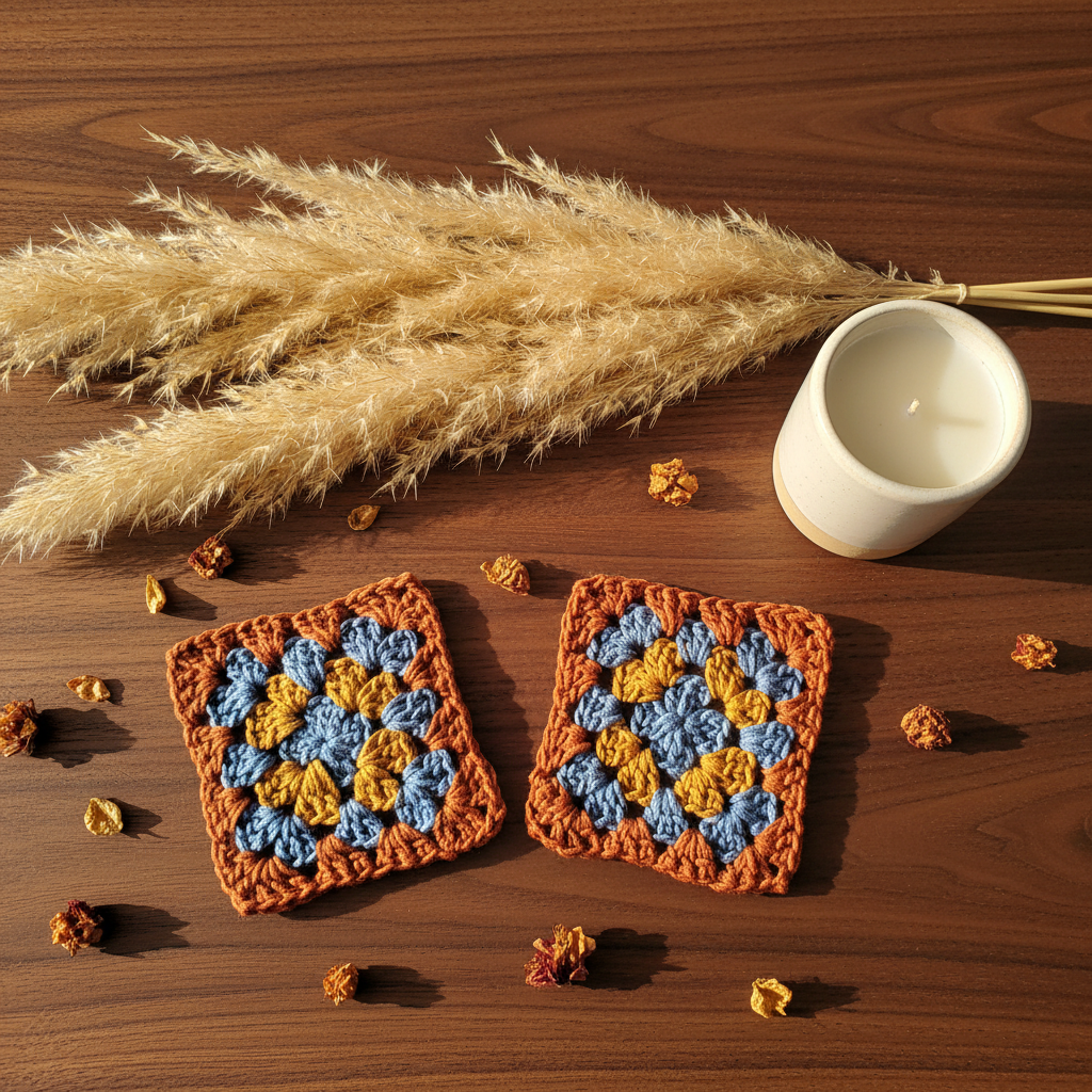 Golden Amber & Rust - Styled Flat Lay