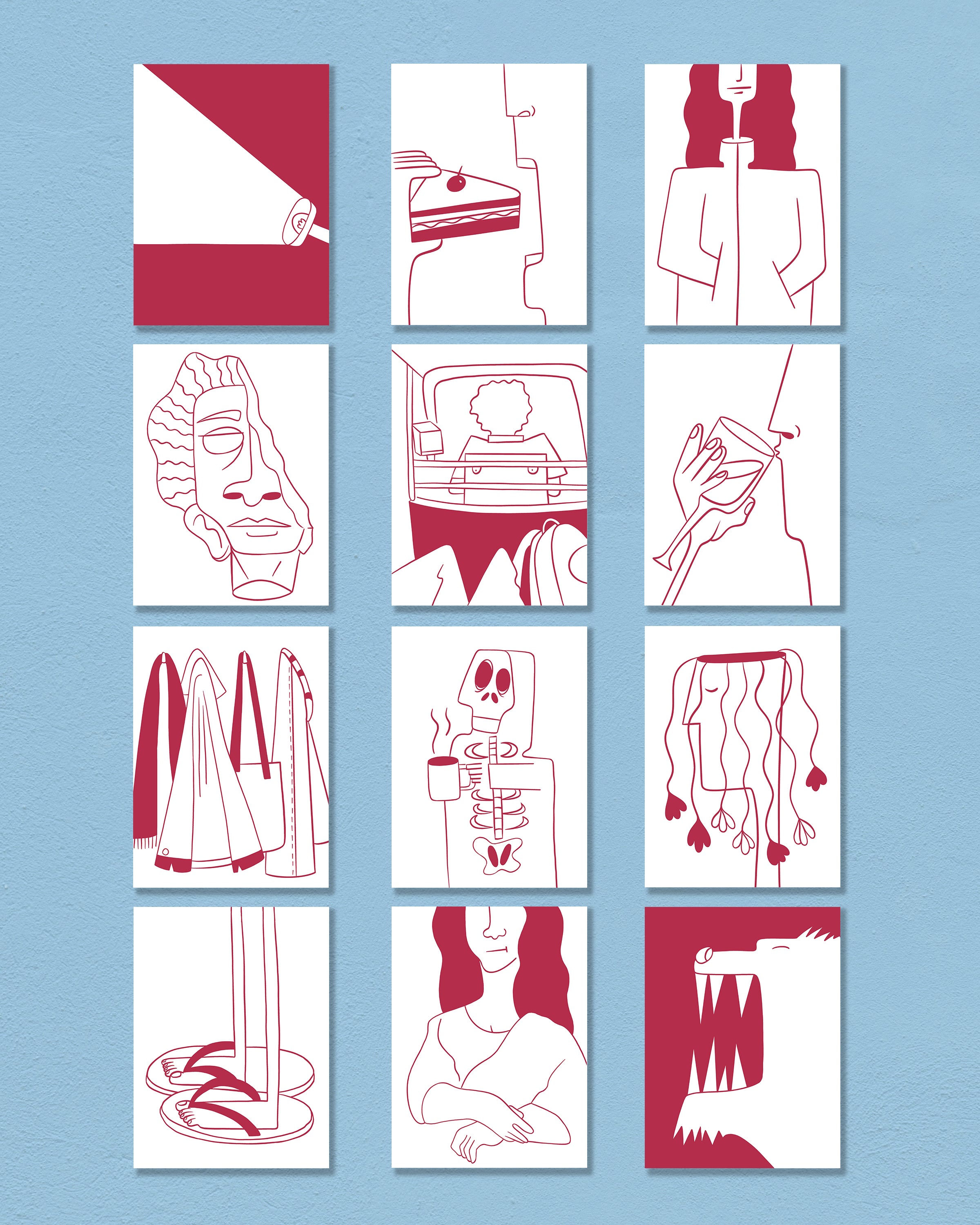 The Red Thread — Complete Set of 12 ( 3" x 4" each )